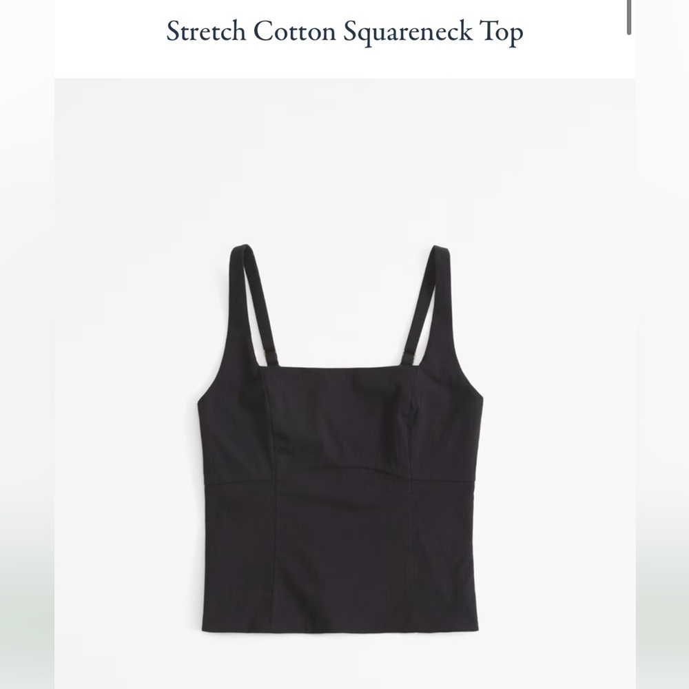 Abercrombie Stretch Cotton Squareneck Top in white